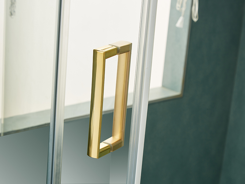 Imfhálú Cith Sleamhnáin SE, Gloine Tempered Clear, Próifíl Óir Alúmanam, Láimhseáil Poill Dúbailte, Gan Tráidire Imfhálú Cith Sleamhnáin SE, Gloine Tempered Clear, Próifíl Óir Alúmanam, Láimhseáil Poill Dúbailte, Gan Tráidire